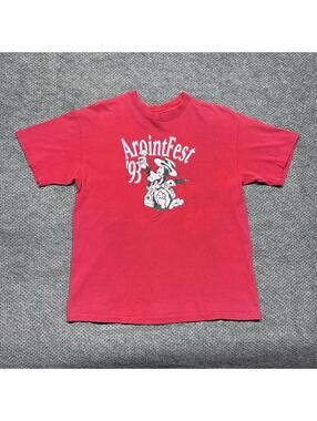 Vintage 1993 Arointfest Festival Cartoon Men’s Red Graphic Single Stitch Tee L